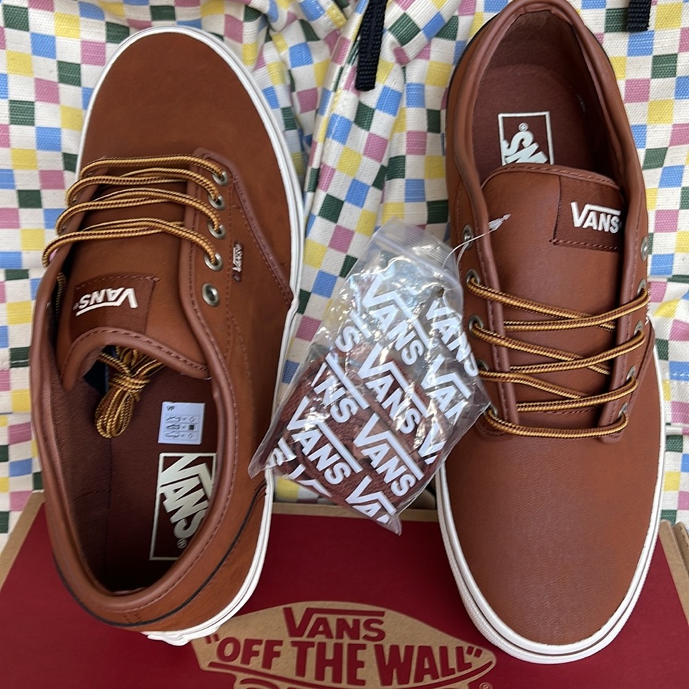 Vans Men’s Atwood (Leather)Brown/Marshmallow VN0A327LLYV Sneakers - Picture 15 of 16